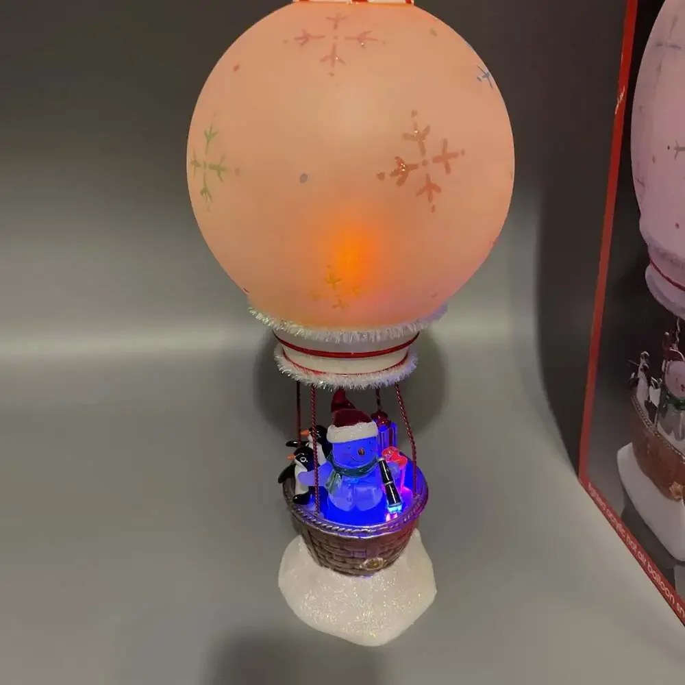 Christmas Lighted Hot Air Balloon w/ Snowman & Penguins by JC Penney Home Tested